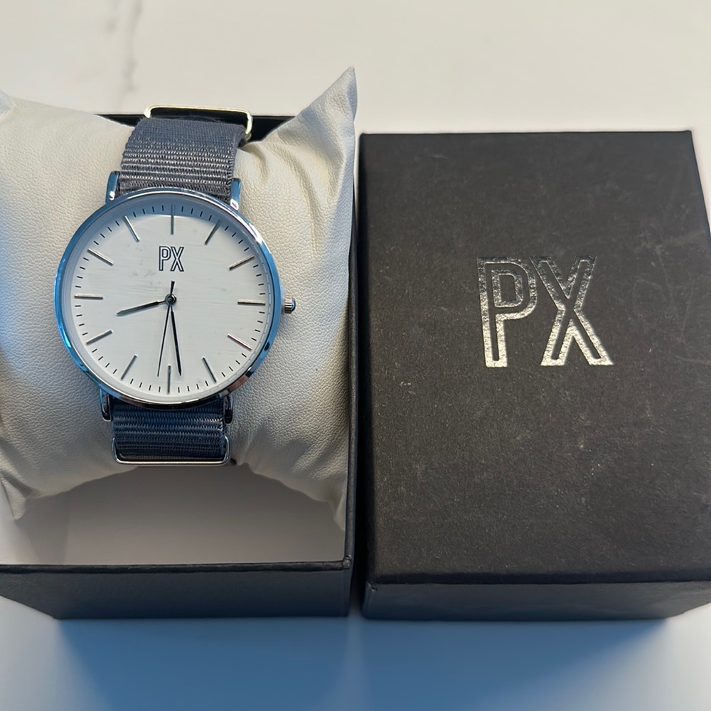 Men’s PX Grey Canvas Strap Watch